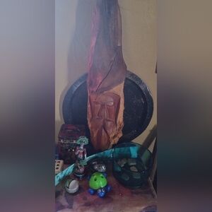 Vintage wizard wood carving